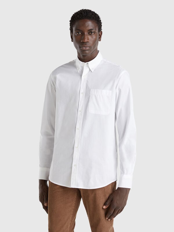 Camisa abotonada de algodón orgánico Hombre