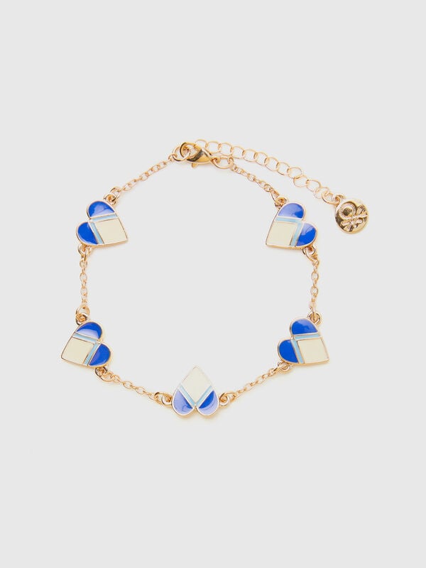 Pulsera dorada con corazones Mujer