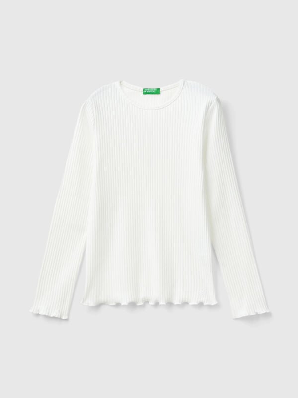 Camiseta slim fit en algodón elástico Niña