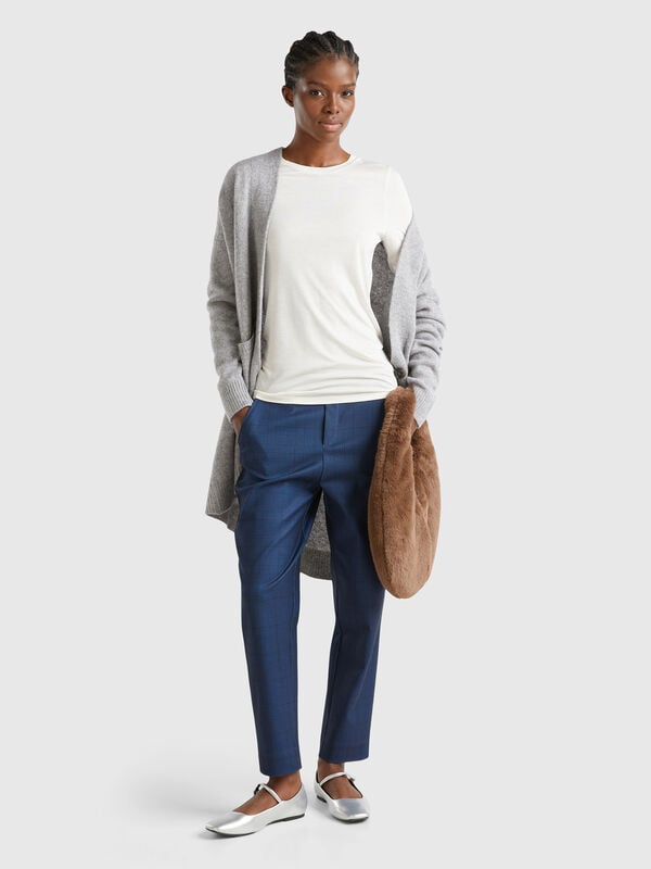 Joggers azul oscuro Príncipe de Gales Mujer