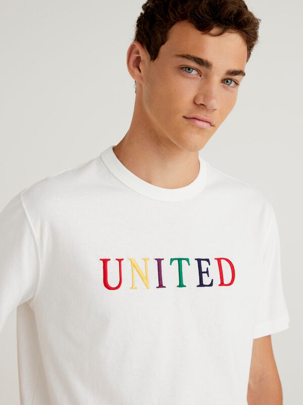 Camiseta con bordado de logotipo multicolor Hombre