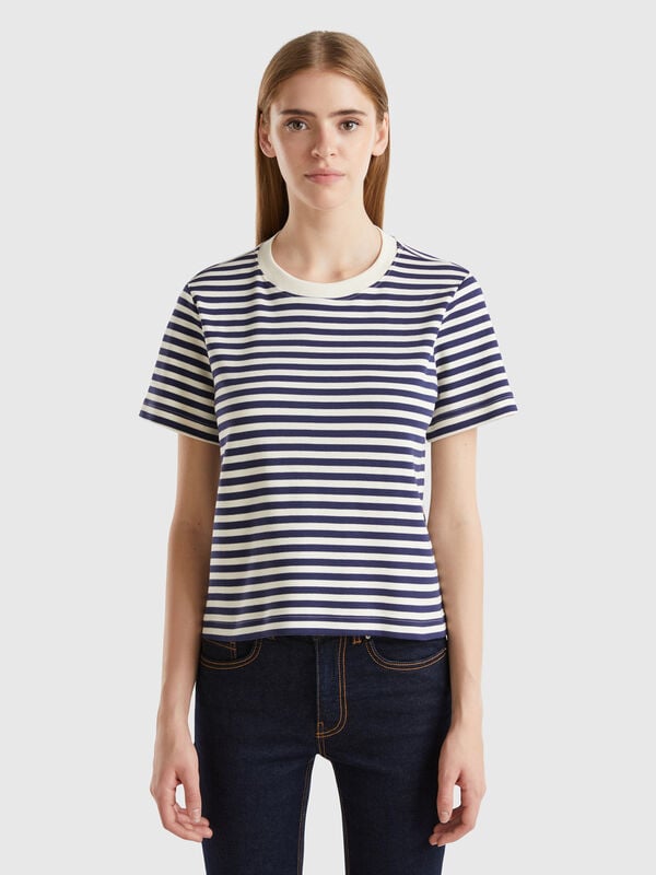 Camiseta de rayas de algodón cálido Mujer