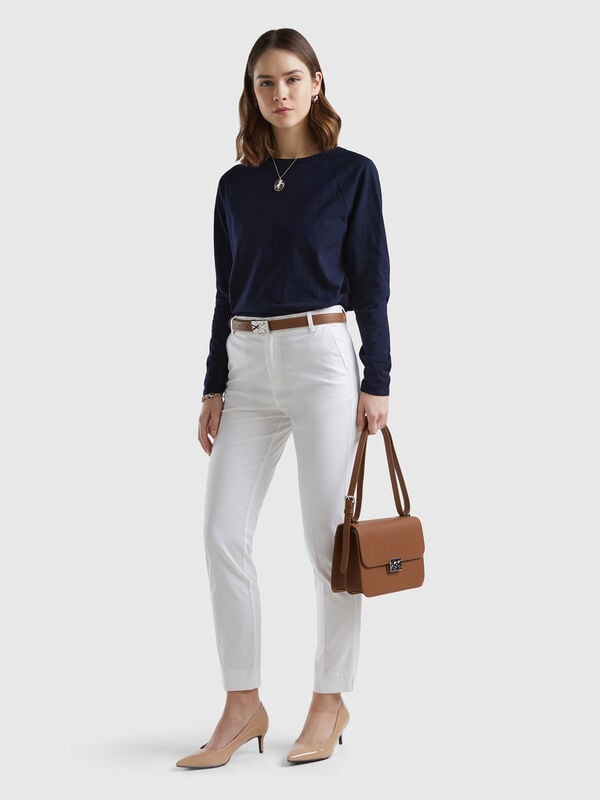 Chinos de algodón elástico Mujer