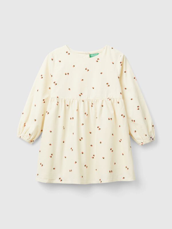 Vestido de pana con estampado de rosas Niña