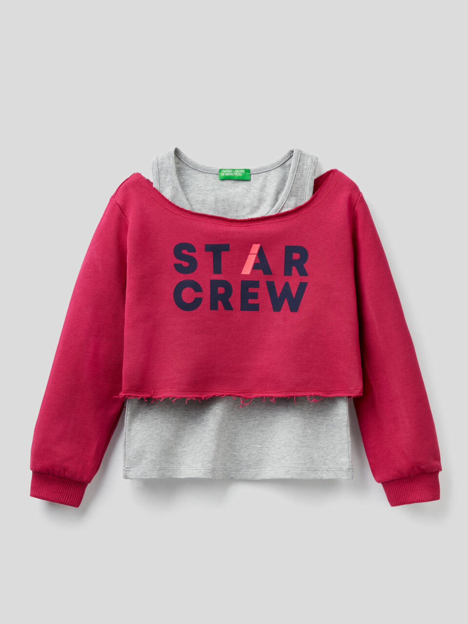 Sudadera de doble capa con camiseta de tirantes image number 1