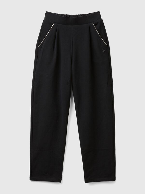 Pantalón con aplicación de efecto joya Niña