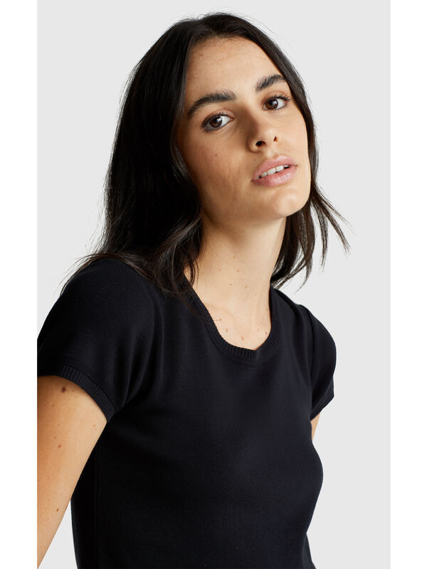 Camisa de manga corta de algodón puro Mujer