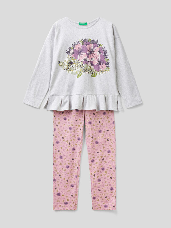 Pijama largo de algodón cálido Niña