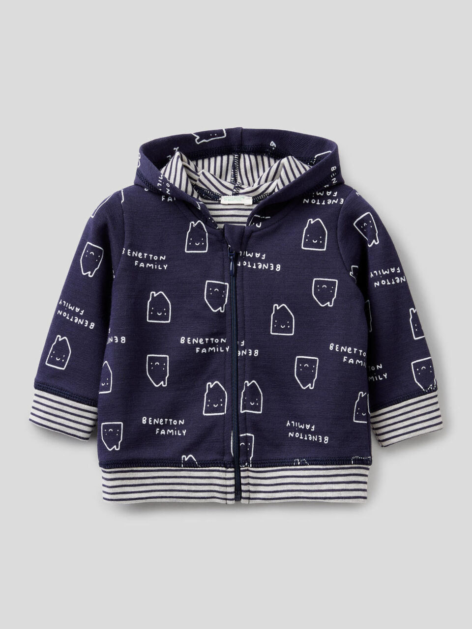 Sudadera de algodón orgánico elástico con capucha image number 1