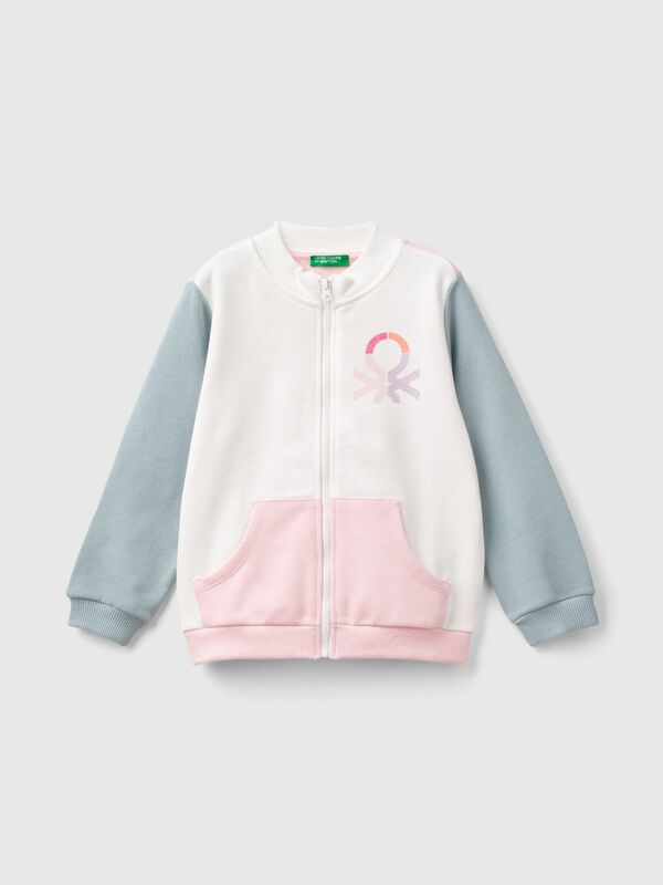 Sudadera de algodón orgánico con cremallera Niña