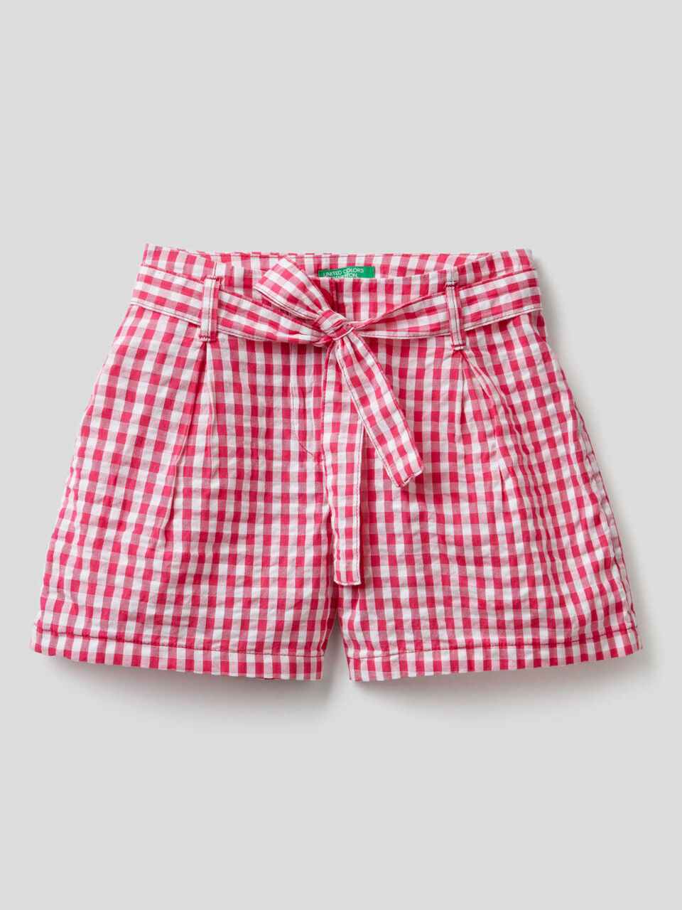 Pantalón corto con estampado de Vichy image number 1