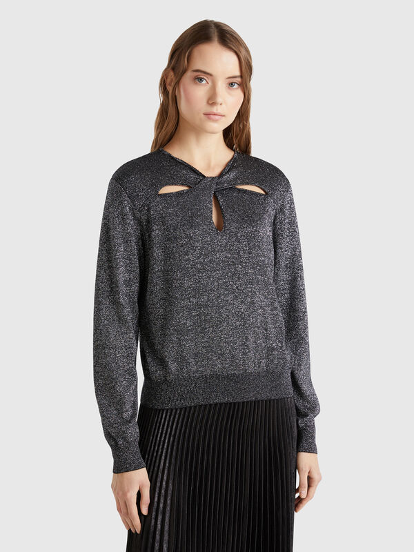 Jersey troquelado con lúrex Mujer