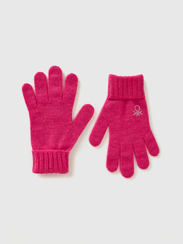 Guantes de punto con logotipo Niña