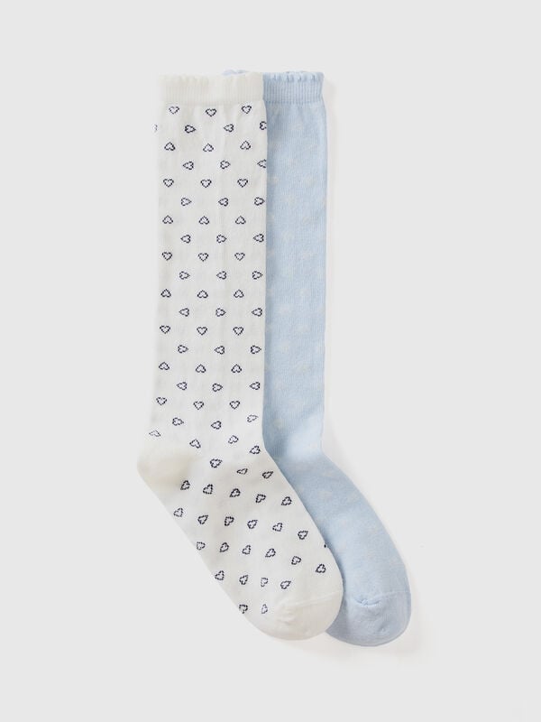 Dos pares de calcetines de corazones Niño