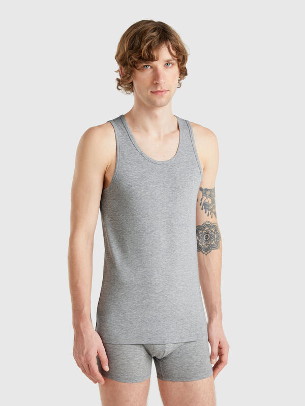 Camiseta de tirantes de algodón elástico Hombre