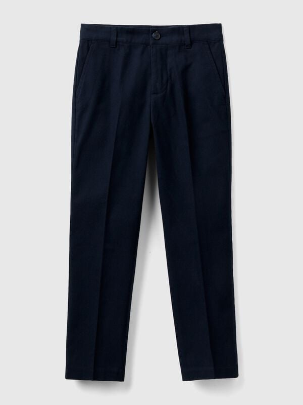 Pantalón de franela de corte ceñido Niño