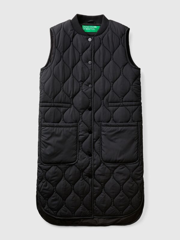 Chaleco largo de nailon Mujer