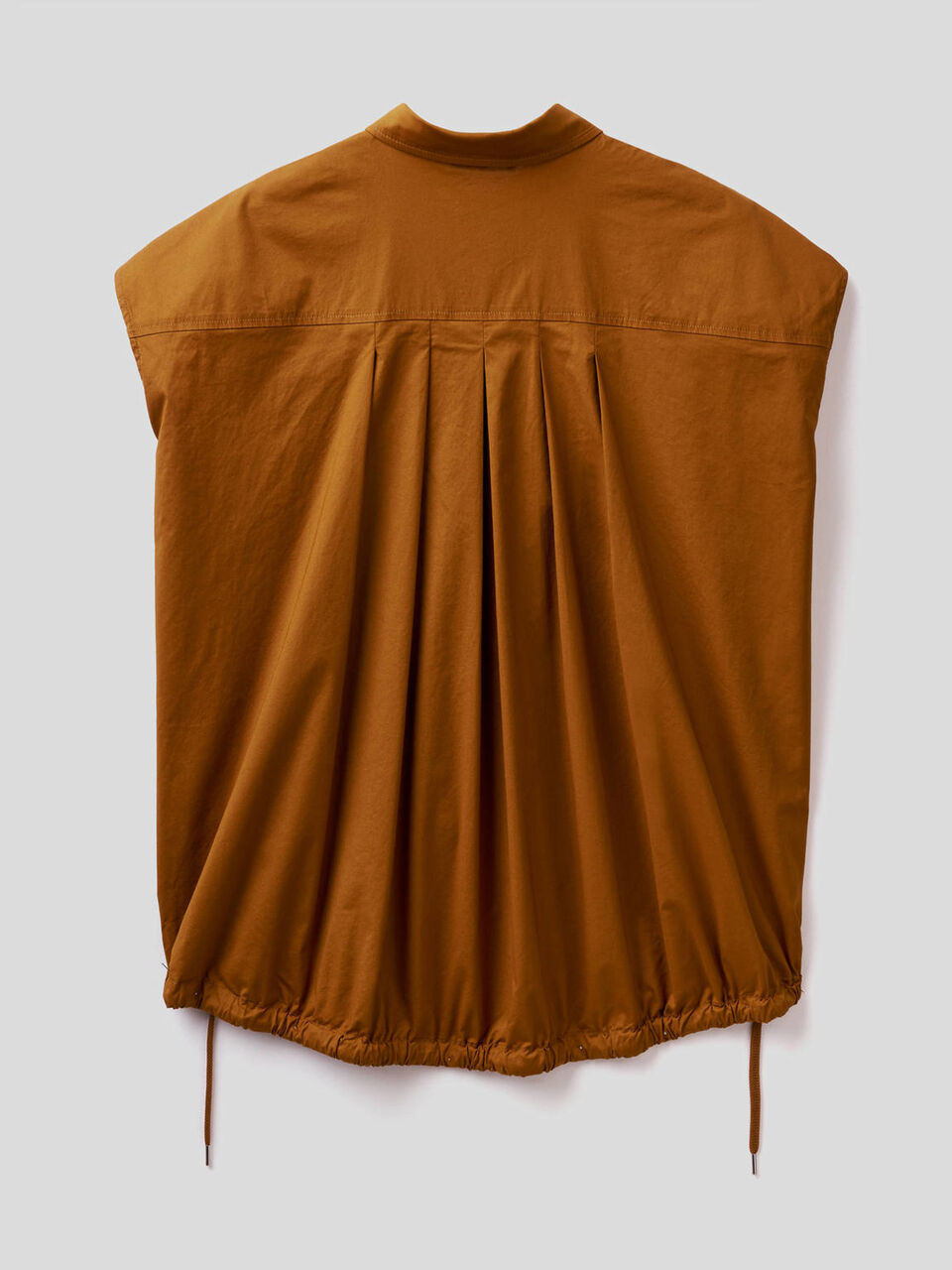 Blusa de algodón elástico con cordón de ajuste image number null