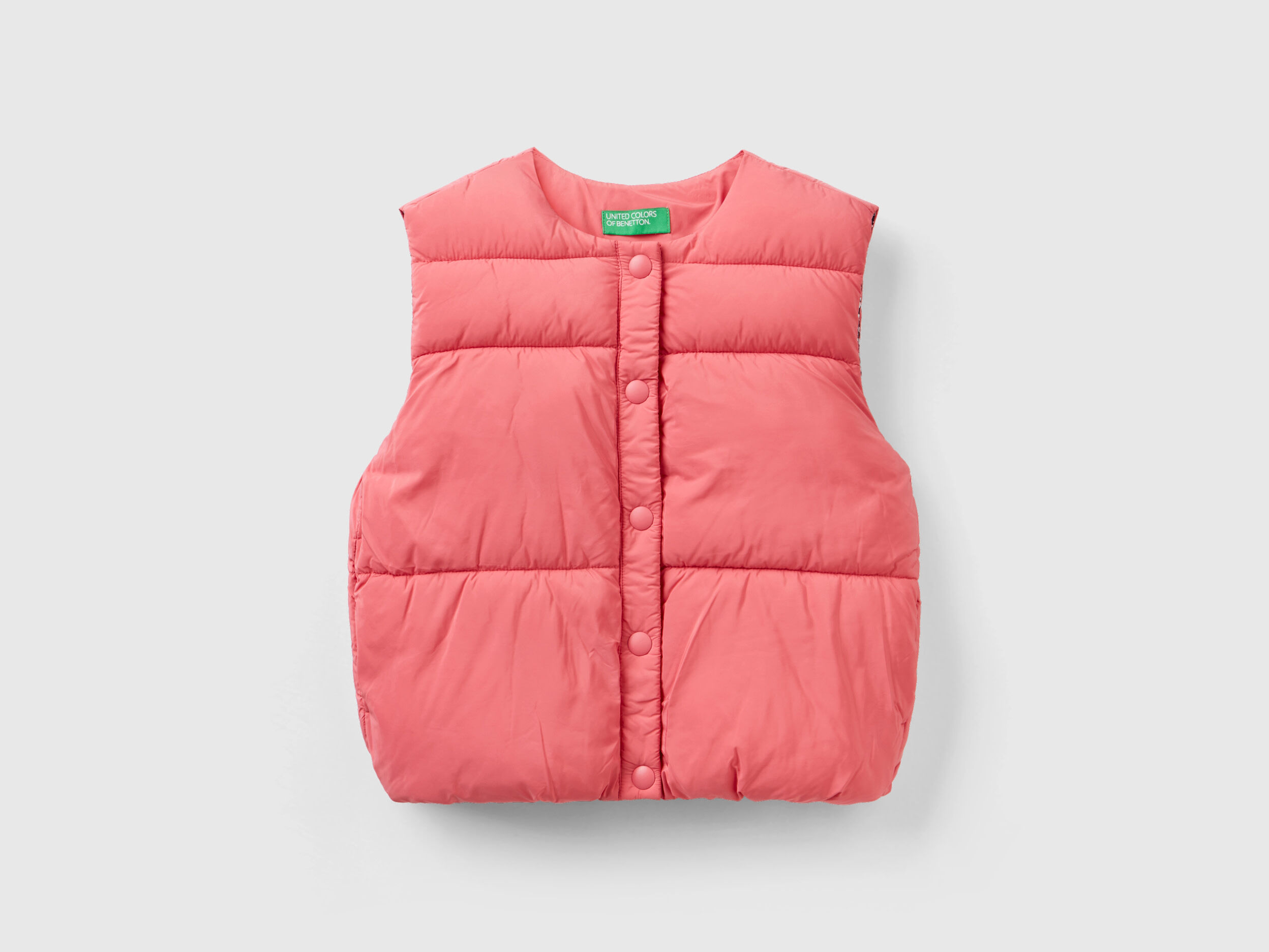 Chaleco acolchado de guata 3D Salmon Benetton