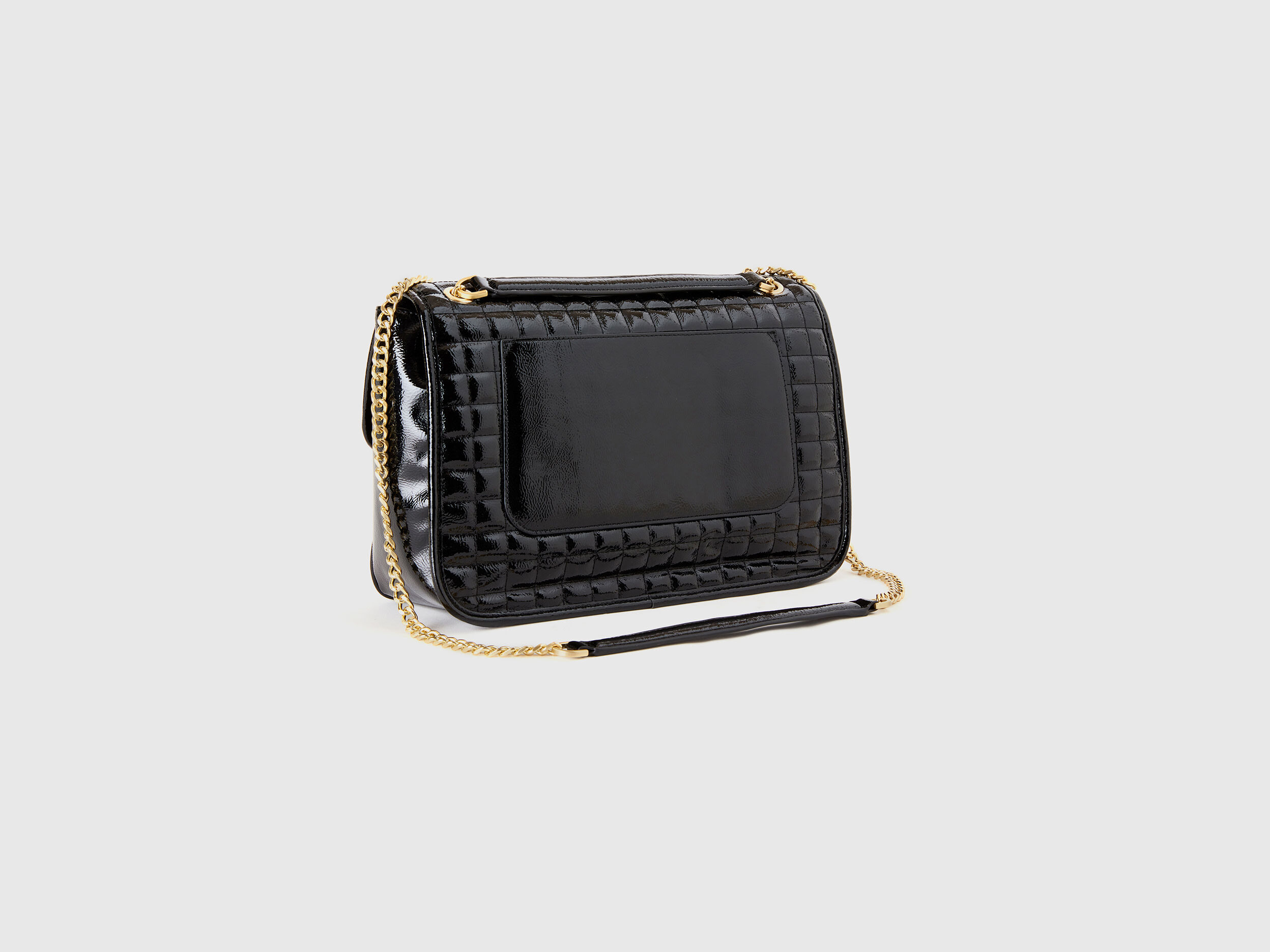 Bolso grande negro brillante Negro Benetton