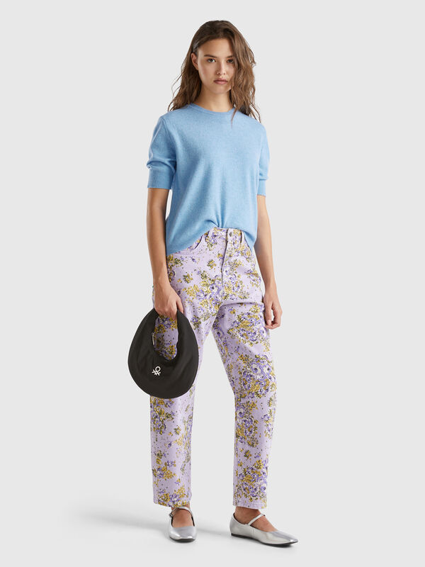 Vaqueros florales balloon fit Mujer