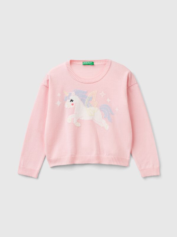 Jersey con grabado de unicornio Niña