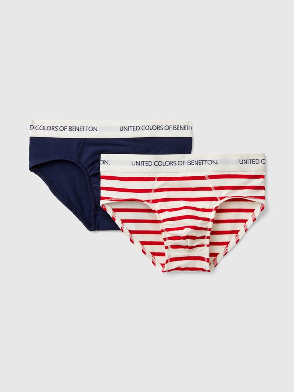 Dos slips de algodón orgánico elástico Niño
