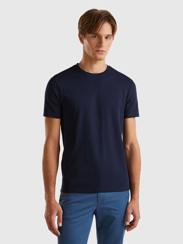 Camiseta slim fit de algodón elástico Hombre