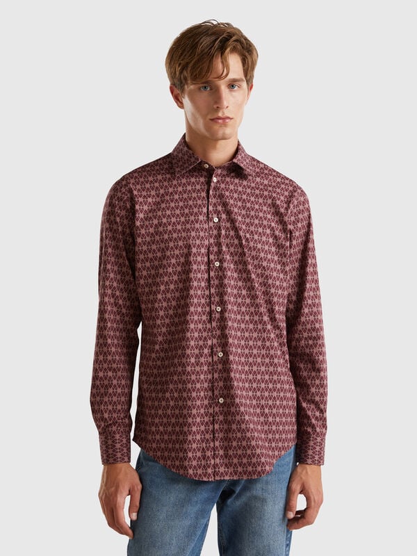 Camisa regular fit con estampado fantasía Hombre