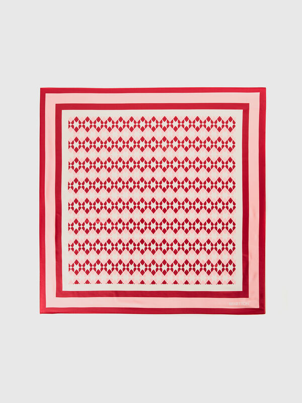 Pañuelo estampado de tejido reciclado Mujer