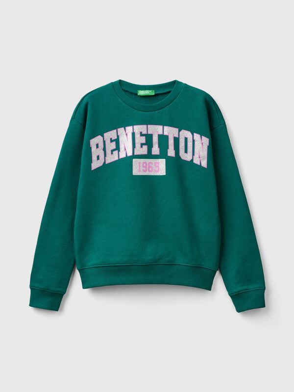 Sudadera de 100 % algodón con logotipo de glitter Niña