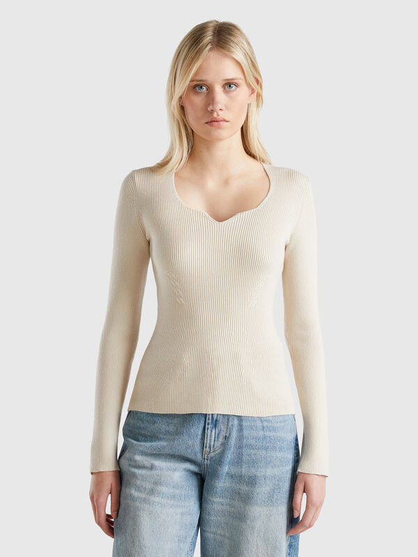 Jersey con escote corazón Mujer