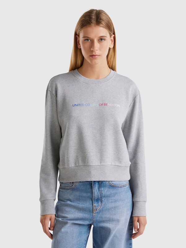 Sudadera algodón 100% con logo estampado Mujer