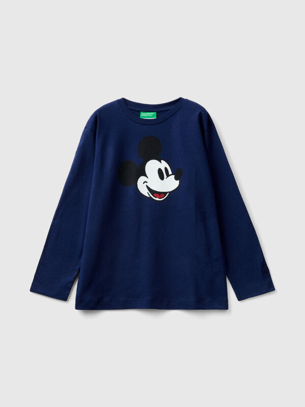 Camiseta azul oscuro con estampado de Mickey Mouse Niño