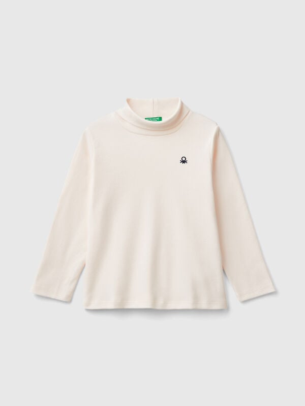 Camiseta de cuello alto de canalé Niño