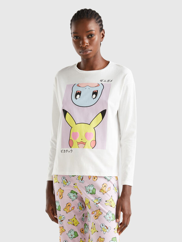 Camiseta de Pokémon de algodón de fibra larga Mujer