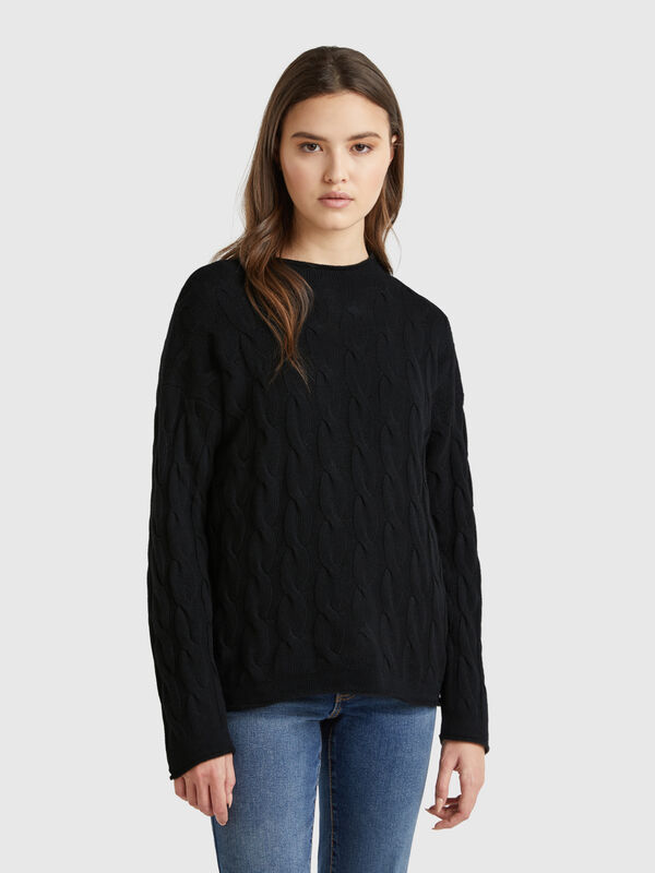 Jersey de cachemir mixto con ochos Mujer