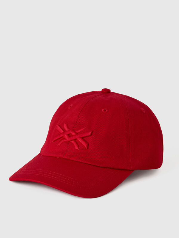 Gorra roja con logotipo bordado Hombre