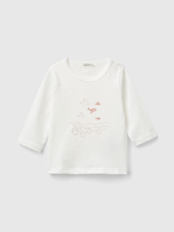 Camiseta de algodón orgánico con estampado Recién nacidos