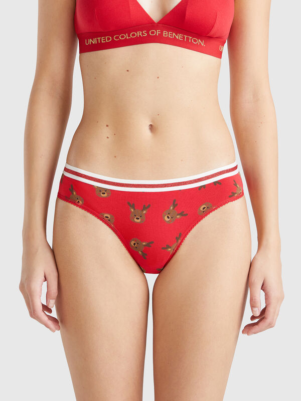 Slip con estampado de renos Mujer