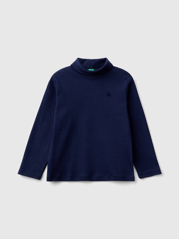 Camiseta de cuello alto de canalé Niño