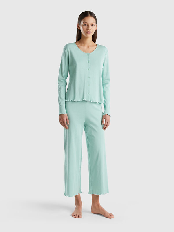 Pijama de algodón de fibra larga Mujer