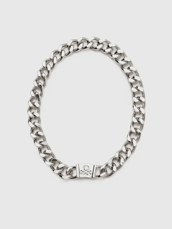 Collar de cadena plateada Mujer