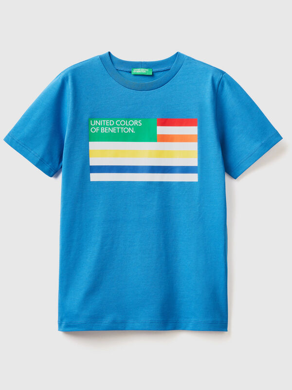 Camiseta Benetton En Oferta - 100% Cotton Hombre Azules Oscuro