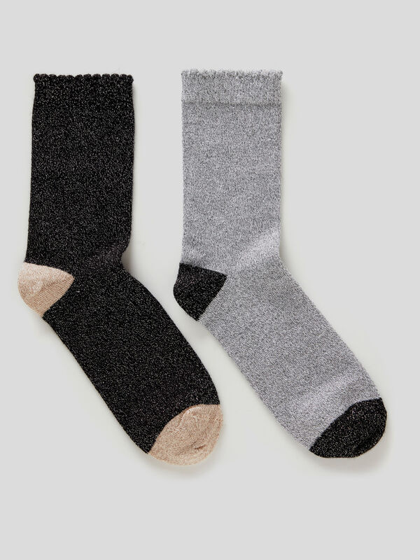 Dos pares de calcetines con lúrex Niña