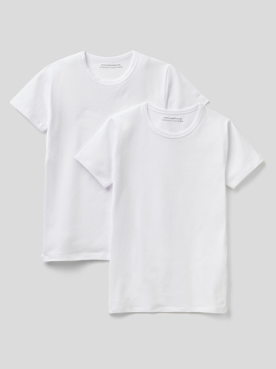Dos camisetas blancas de algodón orgánico elástico image number 1