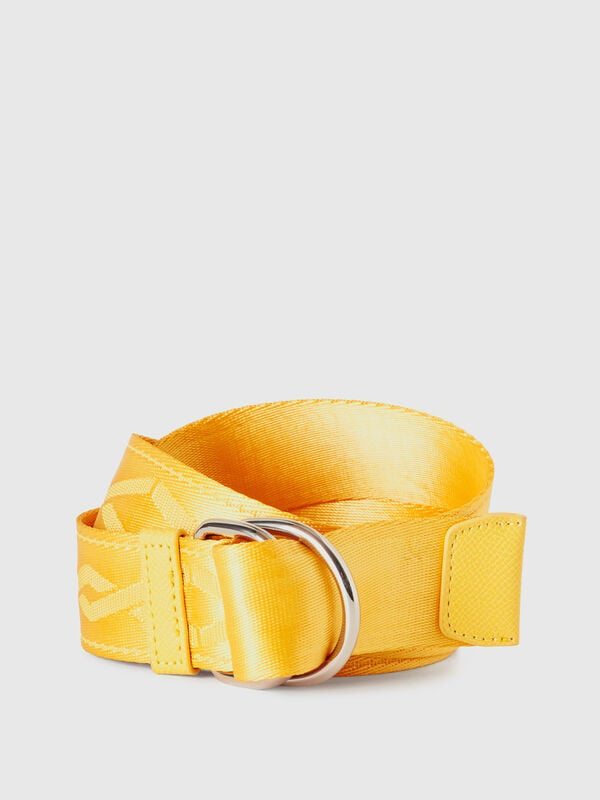 Cinturón amarillo con anilla doble Mujer