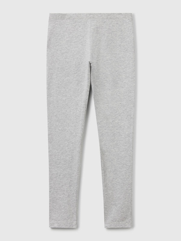 Leggings de algodón elástico con logotipo Niña