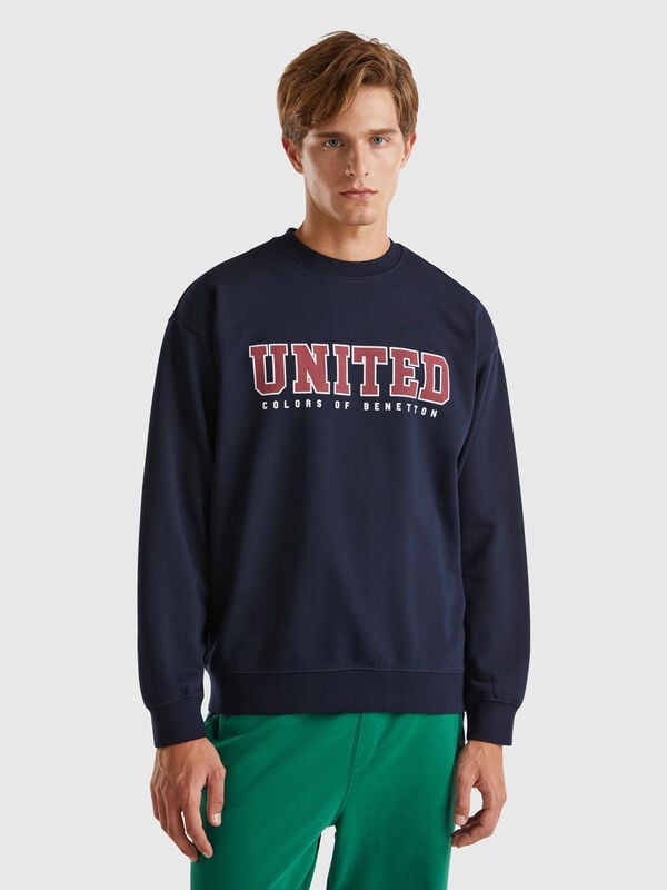 Sudadera de cuello redondo con estampado con logotipo Hombre