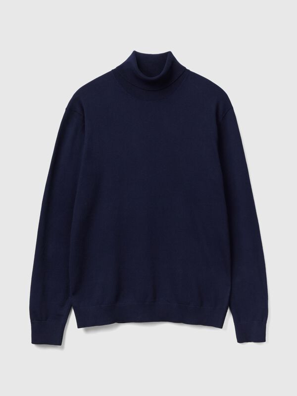 Jersey de cuello alto de algodón mixto ligero Jersey de cuello alto de algodón mixto ligero Hombre